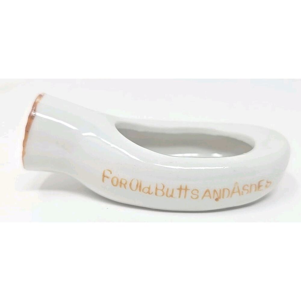1950's Rare "For Old Butts and Ashes" Bed Pan Toilet Ashtray‎ Orange U292